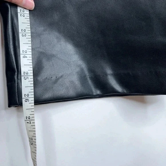 Abercrombie & Fitch Vegan Leather Black Pants Curve Love High Rise Flare Bootcut - Picture 11 of 11